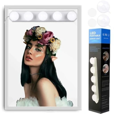 Image of LED Mirror Light, Hollywood Style 5 W Bulb, Dimmable Make Up Lamp, Lighting Lights for Cosmetic Mirror, Bathroom, Colour Temperature Adjustable