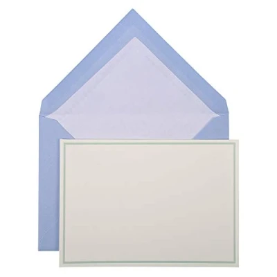 Image of Clairefontaine Ref 32602L G.Lalo Correspondence Writing Set Includes 10 x 10.7 15.2cm, 300gsm Cards + 11.4 16.2 Lined Gummed Envelopes Blue