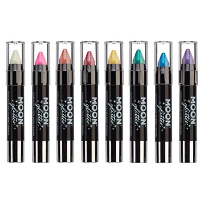 Image of Iridescent Glitter Paint Stick / Body Crayon makeup for the Face &amp; by Moon 3.5g Set of 8