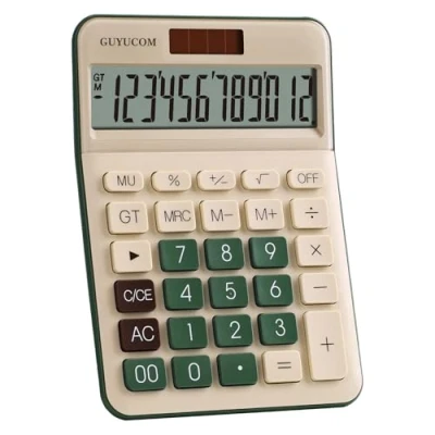 Image of GUYUCOM Calculator, 12 Digit Calcutors, Sensitive Button, the Calulators Desktop with Dual Power