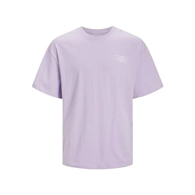 Image of JACK &amp; JONES Men&#039;s Jjeriley Tee Crew Neck Sn Jeans, Purple Rose, S