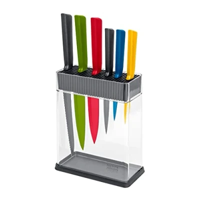 Image of KUHN RIKON Colori+ Mixed Knife Set with Vision Block, Multicolour