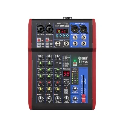 Image of D Debra Audio Pro Portable Recording Mixer with USB 99 DSP Digital Effects for DJ Console Karaoke Studio (SI 4UX (4 Channel))