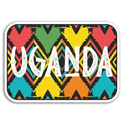 Image of 2 x 10cm Uganda Africa Vinyl Stickers Tribal Travel Sticker Luggage #18852 (10cm Wide)