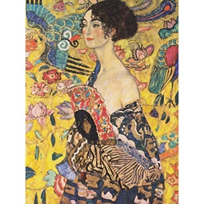 Image of Artery8 Klimt Lady With Fan Painting Extra Large XL Wall Art Poster Print