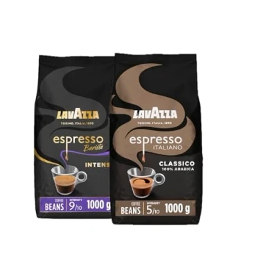 Image of Lavazza, Intenso &amp; Italiano Espresso, Coffee Beans, Ideal for Espresso Machines, 1kg x2