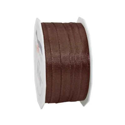Image of C.E. Pattberg Präsent Europa Taffeta Ribbon Brown 10 mm width, 50 m length