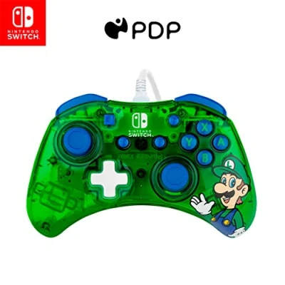 Image of PDP Rock Candy Wired Gaming Switch Pro Controller Official License Nintendo OLED / Lite Compatible Compact, Durable Travel Luigi