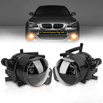 Image of TangMiGe Fog Lights compatible with BMW 5 Series E60 E61 (525i 525xi 528i 528xi 530i 530xi 535i 535xi 545i 550i), 07/2003 09/2010, All For MTech Sport Package Bumper Only, 1 Pair (Smoke)