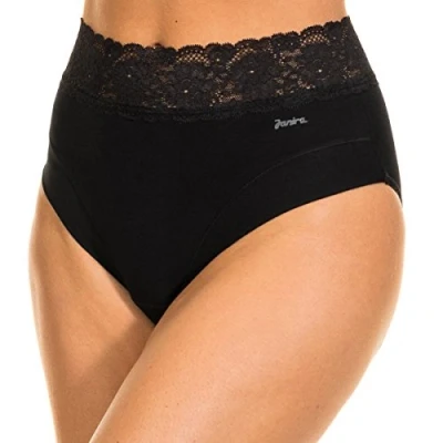 Image of Janira Womens Dolce Waist high cut panties without marks 1031785 woman Black Size Medium