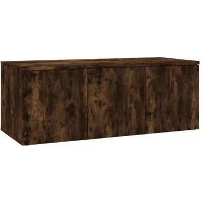 Image of vidaXL TV Cabinet Smoked Oak 80x34x30 cm Engineered Wood