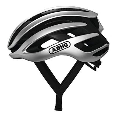 Image of ABUS AirBreaker Racing Bike Helmet High End for Professional Cycling Unisex, Men and Women Silver, Size M
