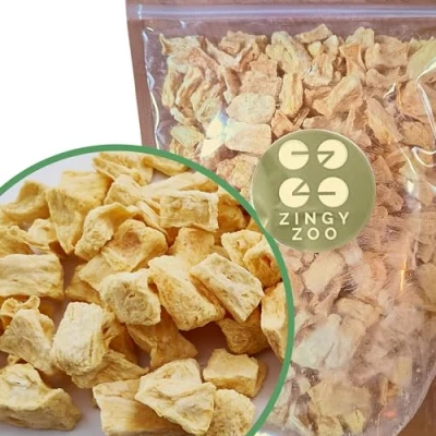 Image of Freeze Dried Pineapple Pieces XL 300g Natural Raw Unsweetened Chunks Fruit Bites as Candy from Fresh No Additives Instead Candied ZingyZoo