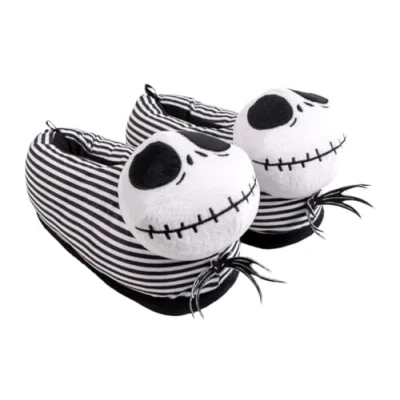 Image of Disney Novelty Jack Skellington Slippers EU 38 39 / UK 5 6 White Black