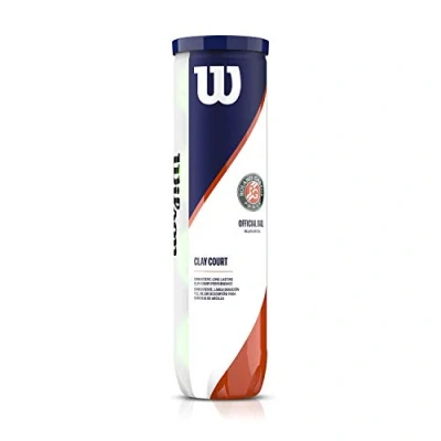 Image of Wilson Roland Garros, WRT115002 Official Tennis Balls, 2 cans of 4 for Clay, Yellow
