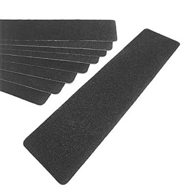 Image of Anti Slip Stair Treads, Stickers, Self Adhesive, Marker H.150 x W.610 Black Pack of 5