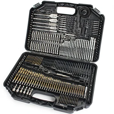 Image of 246pc Combination Drill Bit Set Include HSS Titanium Twist, Screwdriver, Masonry Bits, for Woods, Metal, Plastics &amp; Copper