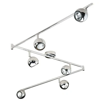 Image of MiniSun Retro Adjustable 6 Way Eyeball Polished Chrome Ceiling Spotlight Complete with x 5W GU10 Cool White LED Bulbs