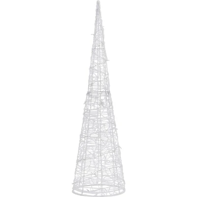 Image of vidaXL Acrylic Decorative Pyramid LED Light Cone Blue 90 cm