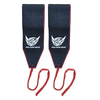 Image of AQF Wrist Wraps Weight Lifting Straps Gym Training Support Strenght 35&quot; Long, 3&quot; Wide Cotton Mulitcolor (Black)