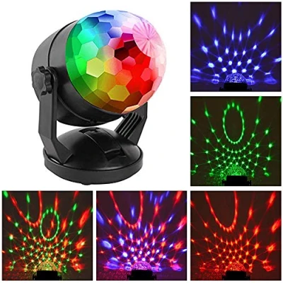 Image of Mini Sound Activated Party Lights Battery Powered/USB Portable RGB Disco Ball Light Dj Lighting Strobe Lamp 7 Modes Stage Par for Car Home Room Dance Parties Birthday Karaoke Club Wedding