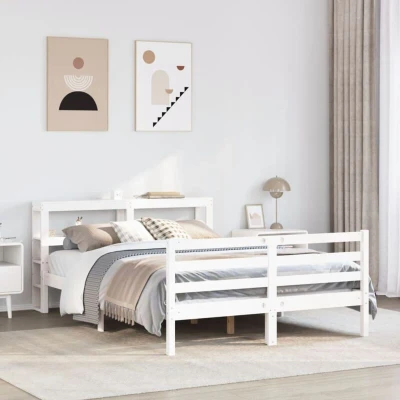 Image of Vidaxl Bed Frame without Mattress White 120x200 cm Solid Wood Pine