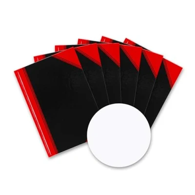 Image of Landre China Kladde A5 Blank Notebook 96 Sheets Black Red Pack of 6