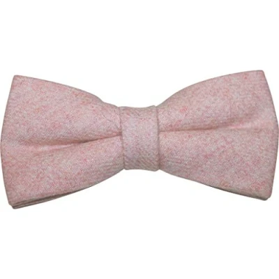 Image of Men&#039;s Luxury Wool Pre tied and Fully Adjustable Bow Tie (Dusty Pink) suitable for formalwear, office, weddings, parties, grooms &amp; groomsmen outfits