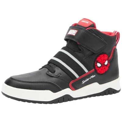 Image of Geox J Perth Boy D Sneaker, Black Red, 10 UK Child