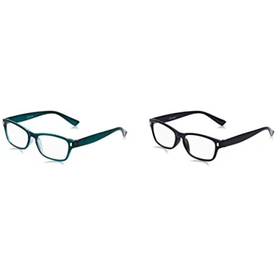 Image of The Reading Glasses Company Dark Blue Aquamarine Readers Value 2 Pack Mens Womens RR77 3Q +2.00