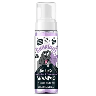 Image of Bugalugs No Rinse Lavender &amp; Chamomile dog shampoo calming Dry for itchy skin relief. products, foam smelly dogs
