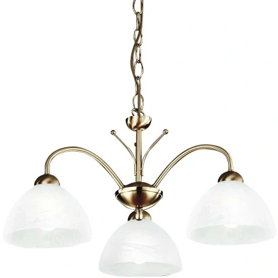 Image of Milanese 3 Light Multi Arm Ceiling Pendant Antique Brass, Glass, E14