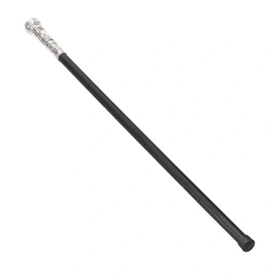 Image of Bristol Novelty BA723 Cane Ball end 1 Piece 94 cm x 4 5 Handle, Unisex Adult, Silver &amp; Black, One Size