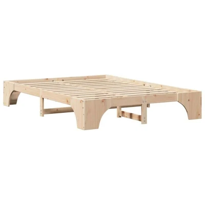 Image of vidaXL Bed Frame Natural Solid Pine wood 140 x 200 cm Durable