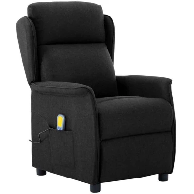Image of vidaXL Massage Chair Black Fabric