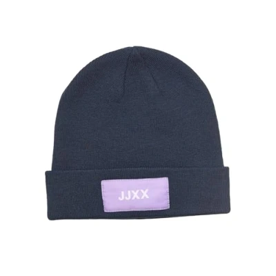 Image of JACK &amp; JONES Women&#039;s Jxbasic Logo Beanie Sn Knitted Hats, Blazer Navy, One Size Fits All