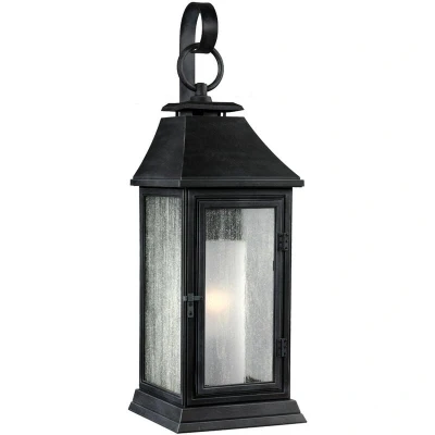 Image of Shepherd 1 Light Outdoor Small Wall Lantern Weathered Zinc IP44, E27