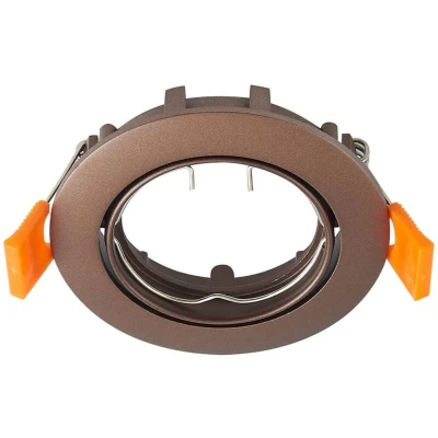 Image of Prios recessed ceiling light Fibur, bronze, aluminium, Ø 8.2 cm
