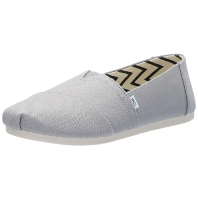 Image of TOMS Women&#039;s Alpargata Espadrille, Drizzle Grey Recycled Cotton Canvas, 3.5 UK