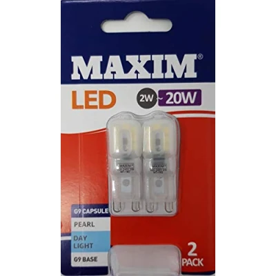 Image of Maxim 2W/20W LED G9 Capsule Light Bulb Daylight Packs of 2/4/10 (Pack 10)