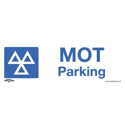 Image of Worksafe Warning Safety Sign MOT Parking Self Adhesive Vinyl