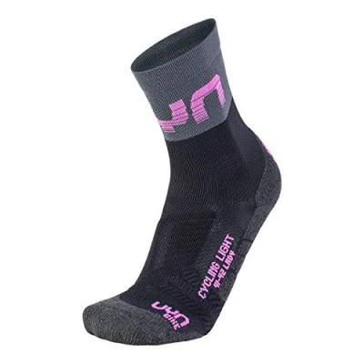 Image of UYN Light Lady&#039;s Cycling Socks Black/Grey/Rose Violet, 41/42