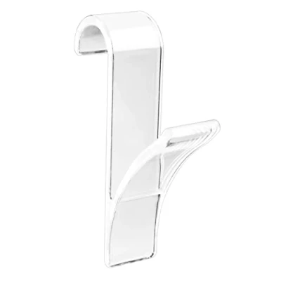Image of WENKO 8197500 Towel Hooks for radiators Transparent set of 6, Polystyrene, 2.5 x 10.5 7 cm,