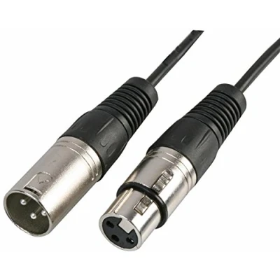 Image of 3 Pin XLR Microphone Male to Female Extension Cable 1.5m, 3m, 6m, 12m Mic Lead (1.5 metre)