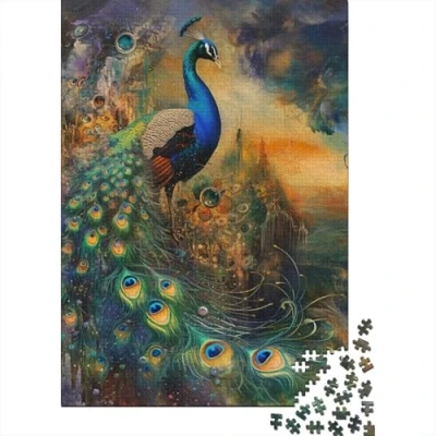 Image of DHBANEIOK Peacock 1000 Pieces Jigsaw Puzzles For Adults, Adult 1000,Puzzle Pieces,Family Piece Puzzle Educational Games Adults And Great Gift All Ages 1000pcs (75x50cm)