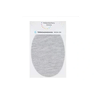 Image of Iron on Patches for Tracksuits and Sportive Clothing 6 Elbow or Knee 13,9 x 9,3 cms. Color: Silver Grey