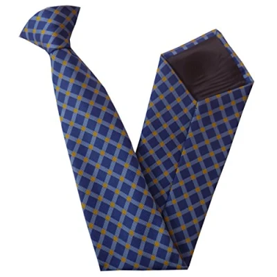 Image of Men&#039;s Blue &amp; Yellow Check Clip On Tie