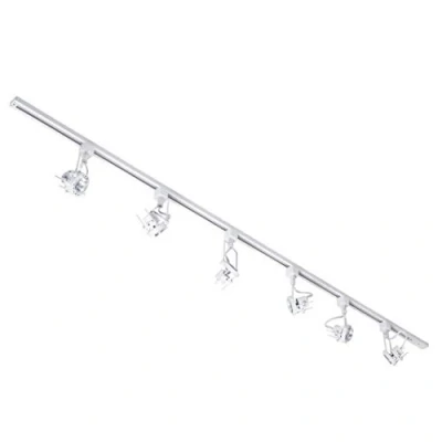 Image of Litecraft Kitchen Track Light with Greenwich Fixture &amp; GU10 LED Bulbs (White, 2M 6 Light)