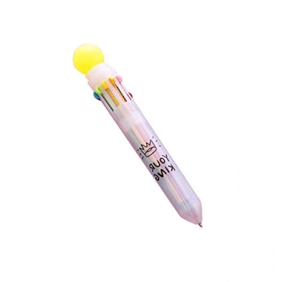Image of N K 10 in 1 Multicolour 0.5 mm Retractable Ballpoint Pen 3D Round Ball School Supplies Random Colour Cute Design