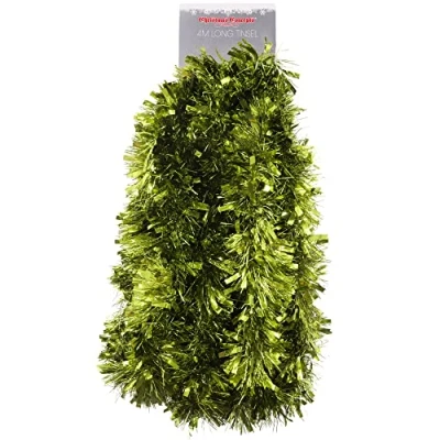 Image of Christmas Concepts® 4m Metre Chunky/Fine Tinsel Decoration (LIME GREEN)